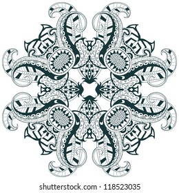 Hand drawn round ornamental element