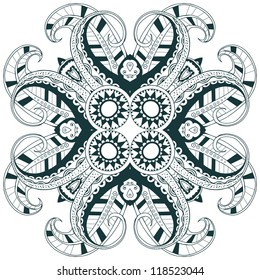 Hand drawn round ornamental element