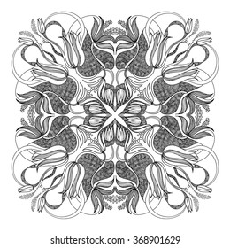 hand drawn round pattern.
