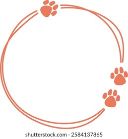 Hand Drawn Round Pet Frame Vector Illustration