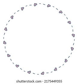Hand drawn round shape with simple hearts. Perfect for poster, greeting card and prints. Doodle vector illustration for decor and design.




