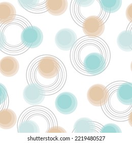 Hand drawn round shaped texture. Print for textile, wallpaper, wrapping paper. Abstract watercolour background with color circles on white. 