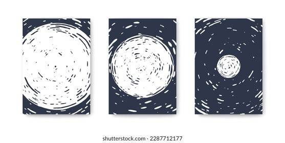Hand drawn round shapes posters. Vector poster
