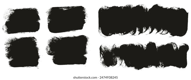 Hand Drawn Round Sponge Thick Artist Brush Short Background Mix High Detail Abstract Vector Background Mix Set 