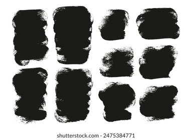 Hand Drawn Round Sponge Thick Artist Brush Short Background Mix High Detail Abstract Vector Background Mix Set 