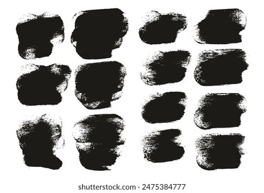 Hand Drawn Round Sponge Thick Artist Brush Short Background Mix High Detail Abstract Vector Background Mix Set 