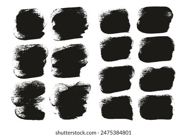 Hand Drawn Round Sponge Thick Artist Brush Short Background Mix High Detail Abstract Vector Background Mix Set 