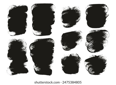 Hand Drawn Round Sponge Thick Artist Brush Short Background Mix High Detail Abstract Vector Background Mix Set 