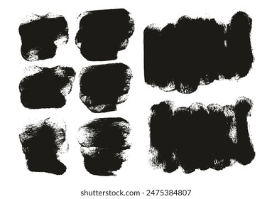 Hand Drawn Round Sponge Thick Artist Brush Short Background Mix High Detail Abstract Vector Background Mix Set 