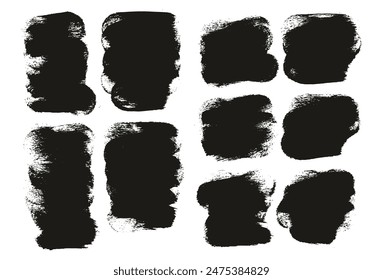 Esponja redonda dibujada a mano Pincel de artista grueso Mezcla de fondo corto Conjunto de mezcla de fondo de Vector Abstractas de alto detalle 