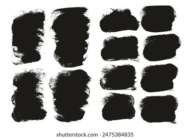 Handgezeichnetes rundes Schwamm Dicker Künstler Pinsel Kurzer Hintergrund Mix High Detail Abstrakte Vektorgrafik Hintergrund Mix Set 
