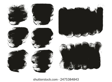 Hand Drawn Round Sponge Thick Artist Brush Short Background Mix High Detail Abstract Vector Background Mix Set 