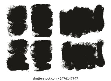 Hand Drawn Round Sponge Thick Artist Brush Short Background Mix High Detail Abstract Vector Background Mix Set 