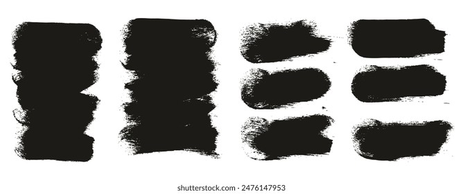 Hand Drawn Round Sponge Thick Artist Brush Short Background Mix High Detail Abstract Vector Background Mix Set 