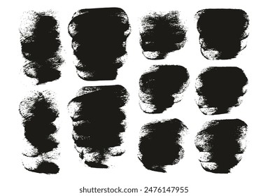 Hand Drawn Round Sponge Thick Artist Brush Short Background Mix High Detail Abstract Vector Background Mix Set 