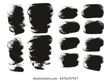 Hand Drawn Round Sponge Thick Artist Brush Short Background Mix High Detail Abstract Vector Background Mix Set 