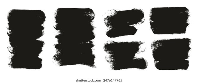 Hand Drawn Round Sponge Thick Artist Brush Short Background Mix High Detail Abstract Vector Background Mix Set 