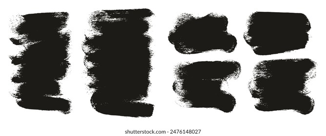 Hand Drawn Round Sponge Thick Artist Brush Short Background Mix High Detail Abstract Vector Background Mix Set 