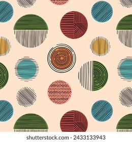Dibujado a mano ilustración vectorial redonda. Patrón sin fisuras del color en el fondo aislado. Concepto de signo de garabato de mano.