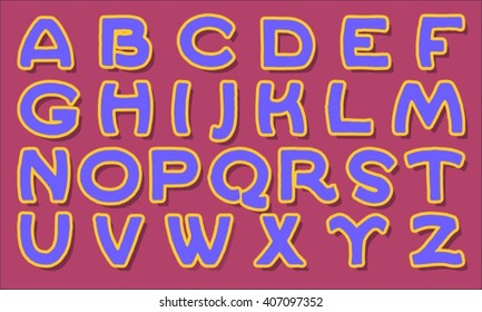 Hand drawn rounded alphabet