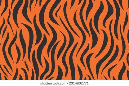 Hand drawn royal bengal tiger theme minimalist abstract pattern seamless vector pattern for prints textile