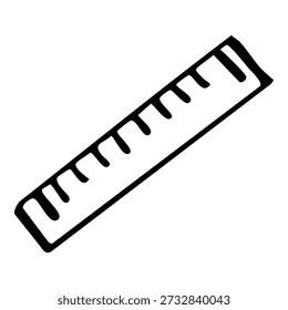 Hand Drawn Ruler Measuring Tool Illustration