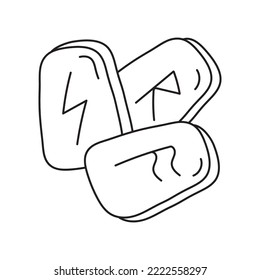 Hand drawn rune illustration. Isolated on white background