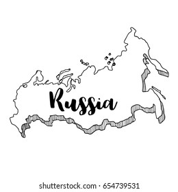 Dibujo manual de Rusia, ilustración vectorial