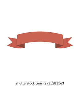 Hand drawn rust red decorative banner illustration with cozy cottagecore aesthetic and whimsical rustic vintage charm, perfect for invitations, greeting cards, signage, and minimalist projects.