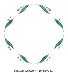 Hand drawn Rustic banner with folk art easter. Handmade drawing folk vector illustration. Decorative flower elements.
