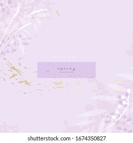 Flores rústicas dibujadas a mano sobre el fondo violeta de los medios sociales, publicidad, banner, tarjeta de invitación, boda, encabezado de moda