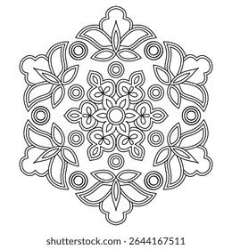 Hand Drawn Sacred Lotus Mandala Pattern
