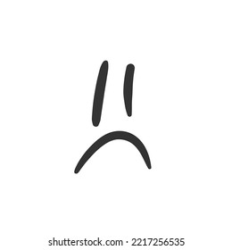 Hand drawn sad face vector icon. Sad face flat sign design. Smiley linear symbol pictogram