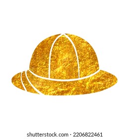 Hand drawn Safari icon icon in gold foil texture vector illustration