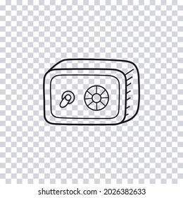 Escondida a mano aislada en un fondo transparente. Esbozar a salvo. Ilustración vectorial.