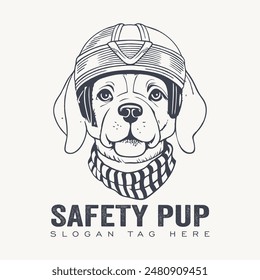 hand drawn safety puppy logo 