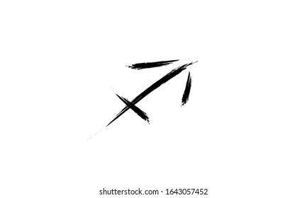 Hand drawn sagittarius zodiac illustration. Simple line sagittarius zodiac icon. Sagittarius vector symbol. Hand drawing sagittarius sign.eps 10