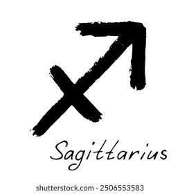 Hand drawn sagittarius zodiac sign Esoteric symbol doodle Astrology clipart Element for design