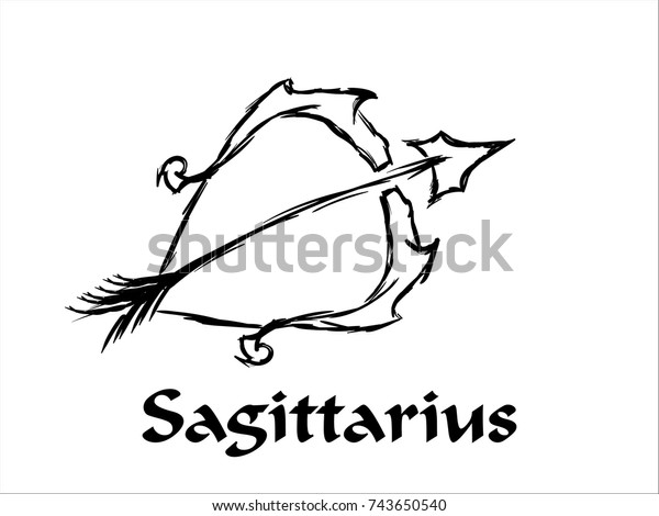 Hand Drawn Sagittarius Zodiac Sign Sketch Stock Vector (Royalty Free ...