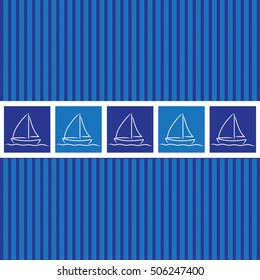 Hand drawn sailing boat pattern in vector format.
