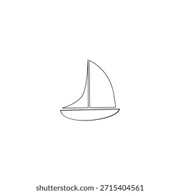 hand drawn sailing ship isolated on white