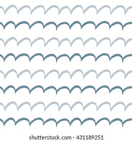 Hand drawn sailor stripes vector pattern