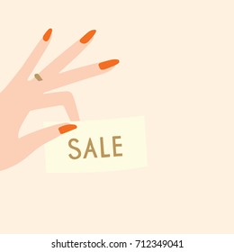 Hand drawn sale background vector discount template