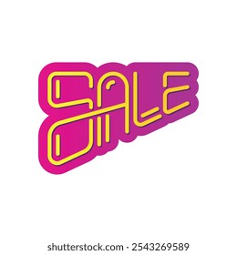 hand drawn sale logo. purple-yellow sale word concept. sale logo for marketing, shopping, business