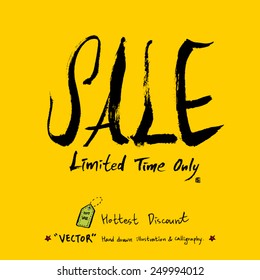 Hand drawn Sale poster /  vector - calligraphy