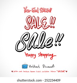 Hand drawn Sale poster /  vector - calligraphy
