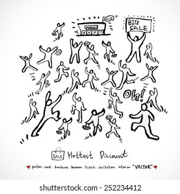Hand drawn Sale poster /  vector - illustration