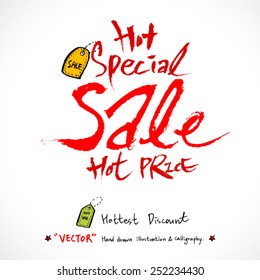 Hand drawn Sale poster /  vector - calligraphy