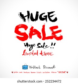 Hand drawn Sale poster /  vector - calligraphy