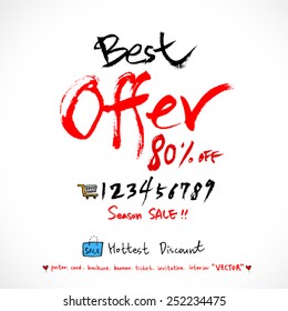 Hand drawn Sale poster /  vector - calligraphy